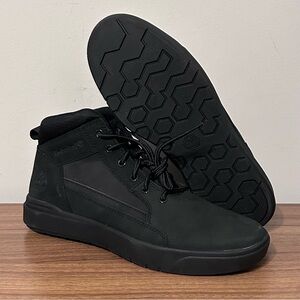Timberland Allston Mid Lace Sneaker Black Nubuck Boots Casual Mens Size 10 NWOB